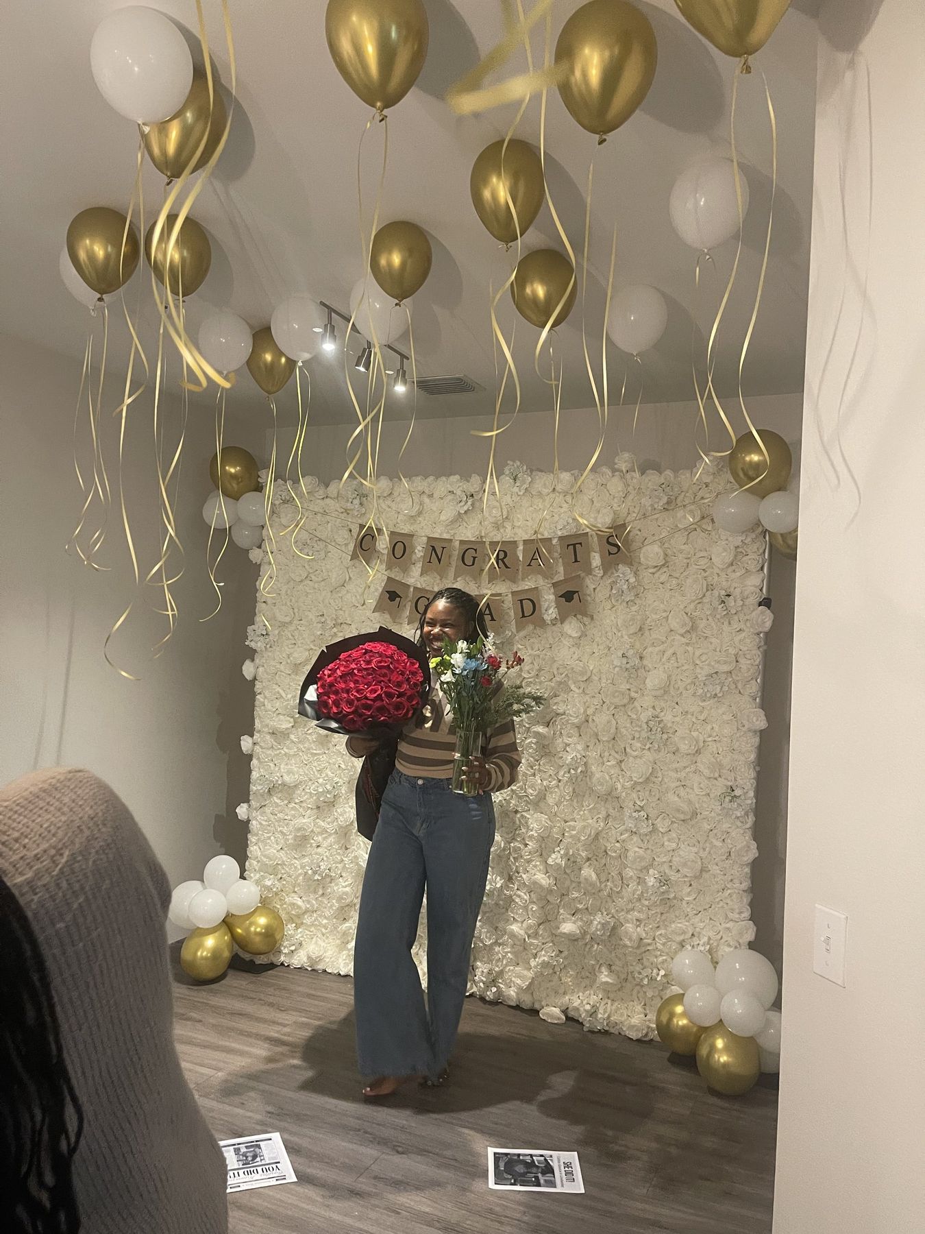The Pearl flower wall at a Tampa Bay celebration